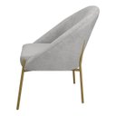 Ver imagem 3 de Banqueta Poltrona Lua Pé Metal Bouclê Ideal para Sala Penteadeira ou Salão:cinza Claro