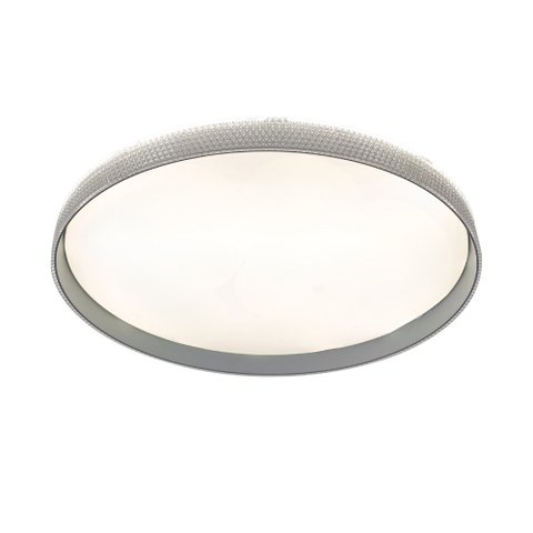 Plafon de Sobrepor Redondo Acrilico Cinza 40cm Led 60w 3 Cores Bivolt Paris Luz