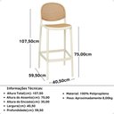 Ver imagem 7 de Kit 4 Banqueta Alta com Encosto Roma em Polipropileno - Nude