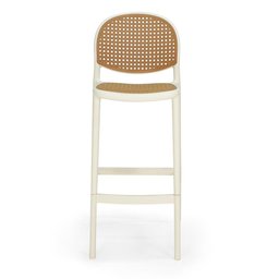 Kit 4 Banqueta Alta com Encosto Roma em Polipropileno - Nude - 3