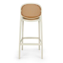 Kit 4 Banqueta Alta com Encosto Roma em Polipropileno - Nude - 5