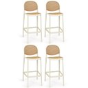 Ver imagem 1 de Kit 4 Banqueta Alta com Encosto Roma em Polipropileno - Nude