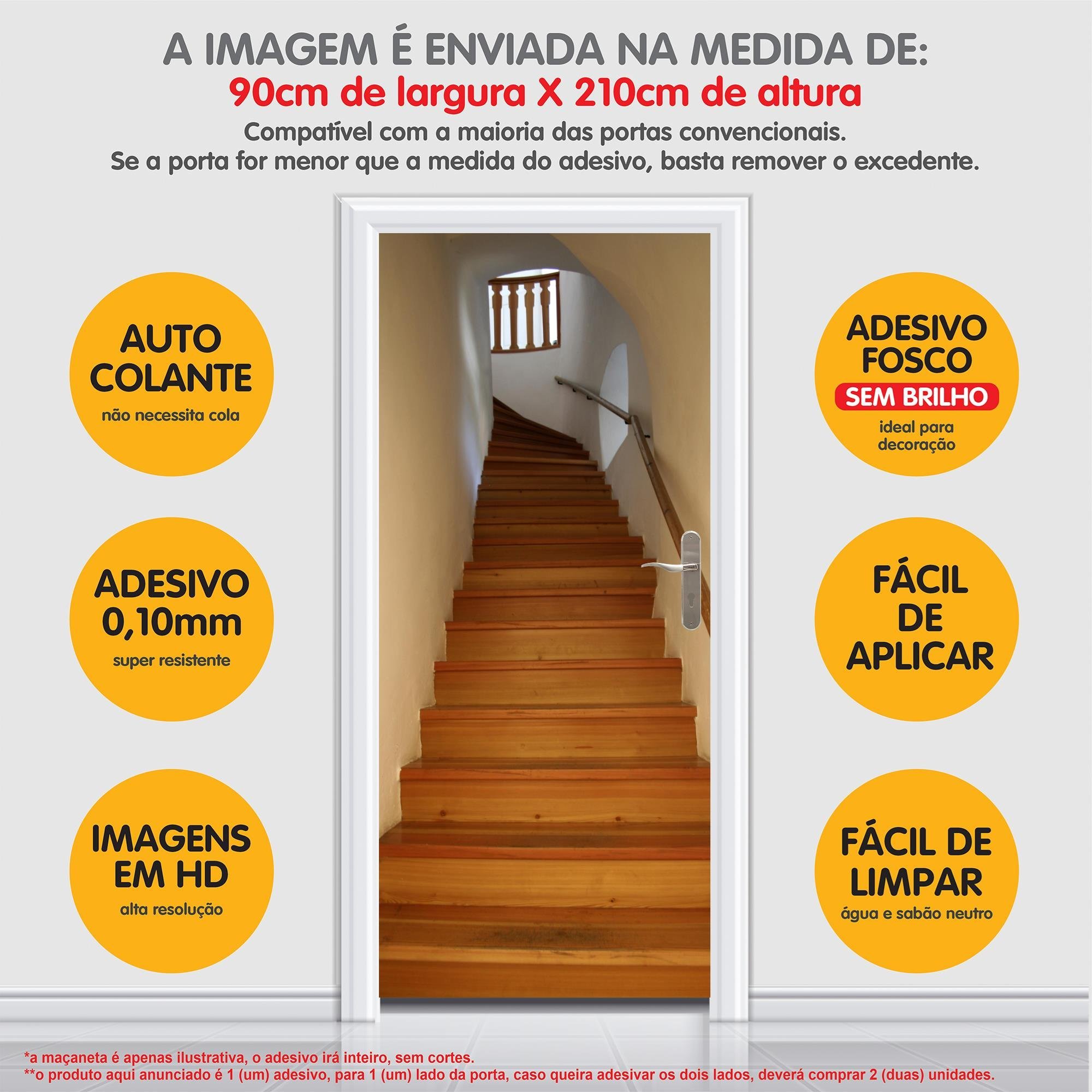 Adesivo Decorativo Porta Escada Corrimão de Madeira Antiga - 5