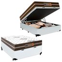 Ver imagem 1 de Cama Box Baú Casal Sintético Colchão Molas Ensacadas Colchões 138cm Suporta até 120 Kg por