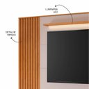 Ver imagem 7 de Estante Home Theater Ripado para TV até 65 Polegadas MDF 200cmx185cm Apego 65" Detalhes Curvos Ripados Laranja Cinamomo E Off