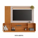 Ver imagem 5 de Estante Home Theater Ripado para TV até 65 Polegadas MDF 200cmx185cm Apego 65" Detalhes Curvos Ripados Laranja Cinamomo E Off