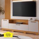 Ver mais imagens de Estante Home Theater Ripado para TV até 65 Polegadas MDF 200cmx185cm Apego 65" Detalhes Curvos Ripados Laranja Cinamomo E Off