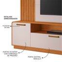 Ver imagem 6 de Estante Home Theater Ripado para TV até 65 Polegadas MDF 200cmx185cm Apego 65" Detalhes Curvos Ripados Laranja Cinamomo E Off