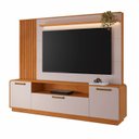 Ver imagem 3 de Estante Home Theater Ripado para TV até 65 Polegadas MDF 200cmx185cm Apego 65" Detalhes Curvos Ripados Laranja Cinamomo E Off
