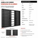 Ver imagem 3 de Janela Veneziana 6 Folhas com Grade Alumínio 150x100cm Preto