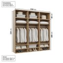 Ver imagem 4 de Guarda-Roupa 6 Módulos 12 Portas 9 Prateleiras Frame CabeCasa MadeiraOriginals