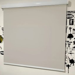 Persiana Cortina Rolo Blackout Bege com Bandô 1,40m X 1,40m - Sala Escritório Quarto - Blecaute - 1
