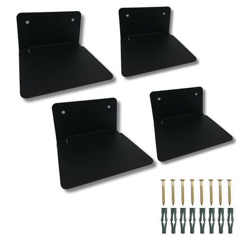 Kit 4 Suportes de Parede Metálicos Reforçados Aço Livros Decoração Moderna Versátil