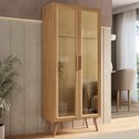 Ver imagem 1 de Cristaleira com 2 Portas de Vidro Retrô 68cm Urban Multimóveis Mp6040 Madeirado