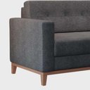 Ver imagem 2 de Sofá Com 3 Lugares Pés E Base Madeira Em Linho Cotton