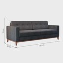 Ver imagem 3 de Sofá Com 3 Lugares Pés E Base Madeira Em Linho Cotton