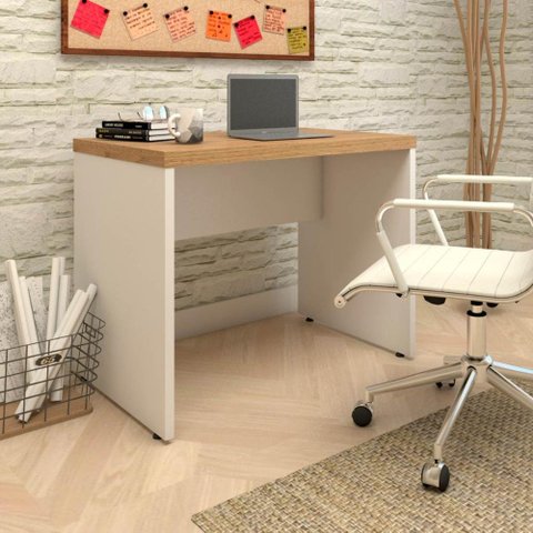 Mesa Para Estudos e Escritório Tampo 40mm 90cm Pés Painel