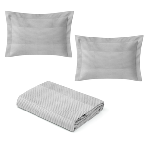 Kit Colcha Piquet Casal - 100% Algodão:branco