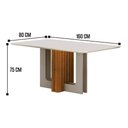 Ver imagem 3 de Conjunto Sala de Jantar Sofia 1,60m Tampo Vidro Off com 6 Cadeiras Jade Cinamomo/Off/Joli Palha