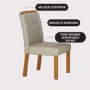 Ver imagem 6 de Conjunto Sala de Jantar Sofia 1,60m Tampo Vidro Off com 6 Cadeiras Jade Cinamomo/Off/Joli Palha