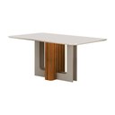 Ver imagem 2 de Conjunto Sala de Jantar Sofia 1,60m Tampo Vidro Off com 6 Cadeiras Jade Cinamomo/Off/Joli Palha