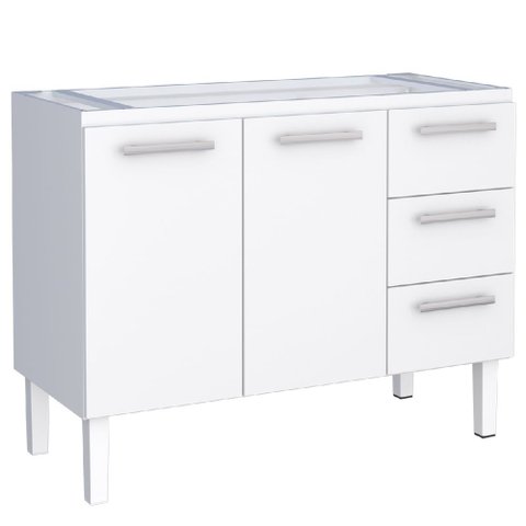 Gabinete Aço Novo Venus 1,17 Metros Branco para Pias de 1,20 Metros - P103619 - Cozimax Gabinete Aço