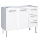 Ver imagem 1 de Gabinete Aço Novo Venus 1,17 Metros Branco para Pias de 1,20 Metros - P103619 - Cozimax Gabinete Aço