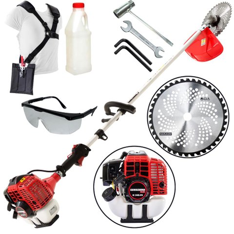 Roçadeira Plus Kawashima KW340T 34cc Com Empunhadura Circular Ideal Para Cortes Rápidos e