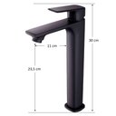 Ver imagem 4 de Misturador Monocomando Alto Slim para Cuba Lavatório Banheiro Lavabo Pia Preto Fosco Luxo Metal Pmx