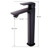 Misturador Monocomando Alto Slim para Cuba Lavatório Banheiro Lavabo Pia Preto Fosco Luxo Metal Pmx - 4