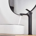 Ver imagem 2 de Misturador Monocomando Alto Slim para Cuba Lavatório Banheiro Lavabo Pia Preto Fosco Luxo Metal Pmx