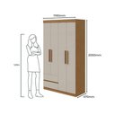 Ver imagem 5 de Guarda-roupa Lopas Zeus com Espelho 4 Portas 2 Gavetas