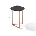 Ver imagem 4 de Mesa Lateral De Sala Pé Ferro Estilo Industrial Cobre/Preto