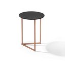Ver imagem 3 de Mesa Lateral De Sala Pé Ferro Estilo Industrial Cobre/Preto