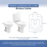 Tampa Vaso Sanitário Poliester Acrilico Riviera Branco para Bacia Celite - 3