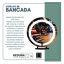 Ver imagem 4 de Espelho Redondo Simples Iluminação e Suporte Bancada 80cm