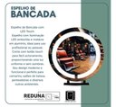 Ver imagem 4 de Espelho Redondo Simples Iluminação e Suporte Bancada 80cm