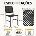 Ver imagem 6 de Kit 4 Cadeiras Corda Náutica Dubai em Alumínio Preto