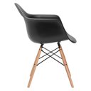Ver imagem 3 de Kit 6 Poltronas Eames de Madeira com Braço Daw com Assento Preto