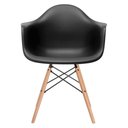 Ver imagem 5 de Kit 6 Poltronas Eames de Madeira com Braço Daw com Assento Preto