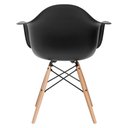 Ver imagem 4 de Kit 6 Poltronas Eames de Madeira com Braço Daw com Assento Preto