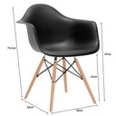 Ver imagem 6 de Kit 6 Poltronas Eames de Madeira com Braço Daw com Assento Preto