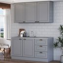 Ver imagem 1 de Cozinha Americana Compacta Califórnia 5 Portas 3 Gavetas Cinza - Panorama Móveis