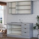 Ver imagem 5 de Cozinha Americana Compacta Califórnia 5 Portas 3 Gavetas Cinza - Panorama Móveis