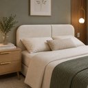 Ver imagem 7 de Cabeceira Clean Dobrável 1.40m para Cama Casal Orgânica Design Curvo em Bouclê Off White Lh Móveis