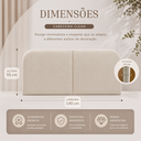 Ver imagem 3 de Cabeceira Clean Dobrável 1.40m para Cama Casal Orgânica Design Curvo em Bouclê Off White Lh Móveis