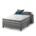 Ver imagem 1 de Cama Box Viúva Cinza + Colchão Molas Ensacadas Zidi Miami 128x188x59cm