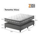 Ver imagem 4 de Cama Box Viúva Cinza + Colchão Molas Ensacadas Zidi Miami 128x188x59cm