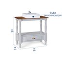 Ver imagem 5 de Bancada Aparador para Banheiro com Cuba 1 Gaveta Dália 3063 Linz Móveis - Off White/imbuia Glazer