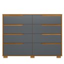 Ver imagem 3 de Cômoda 08 Gavetas Georgia Freijó Cinza Moval